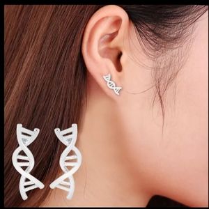 Golden DNA Strand Earrings